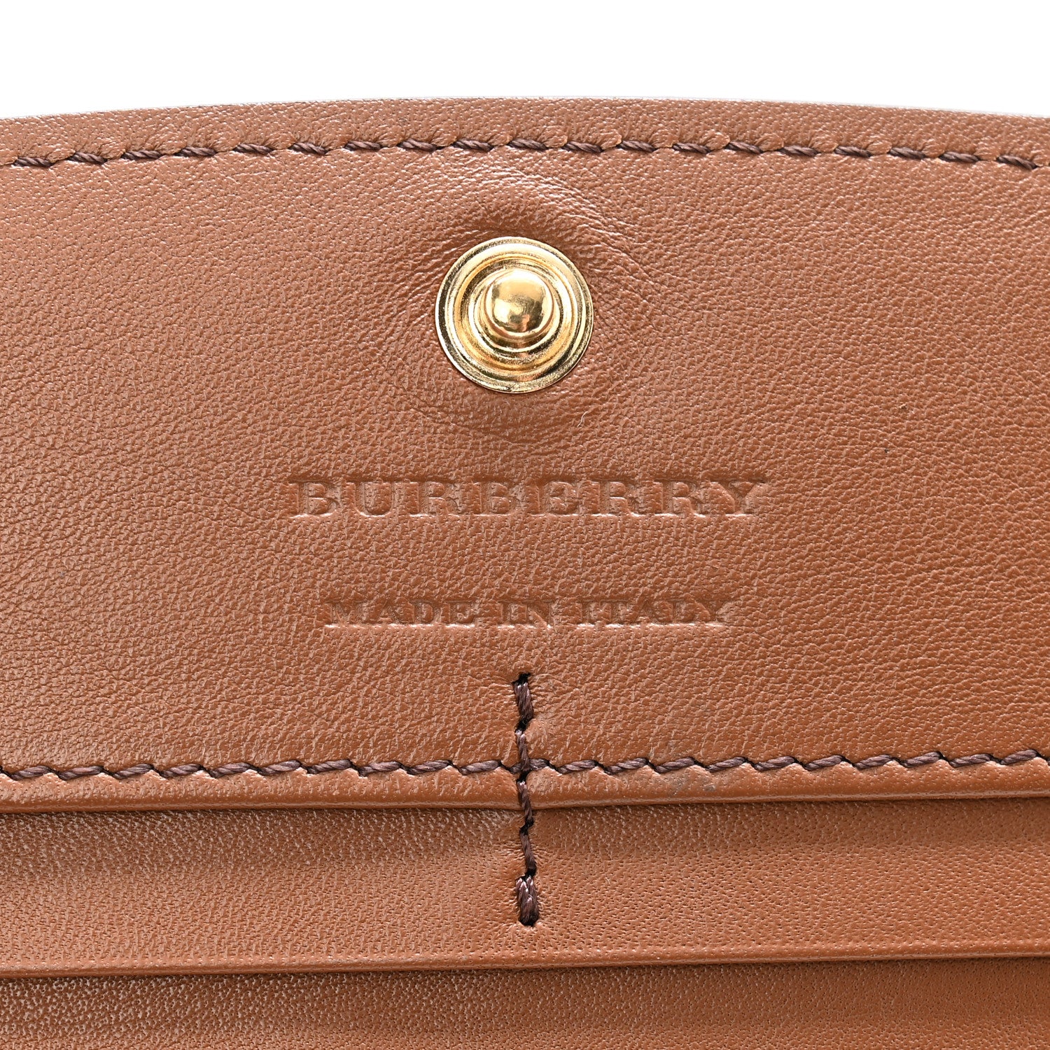 Burberry Grainy Calfskin House Check Continental Wallet Tan 7 of 11
