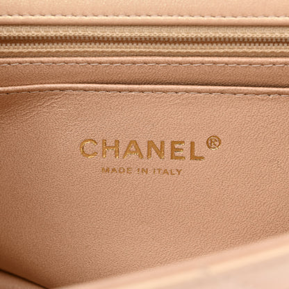 Chanel Iridescent Calfskin Quilted Mini Rectangular Flap Beige 6 of 10