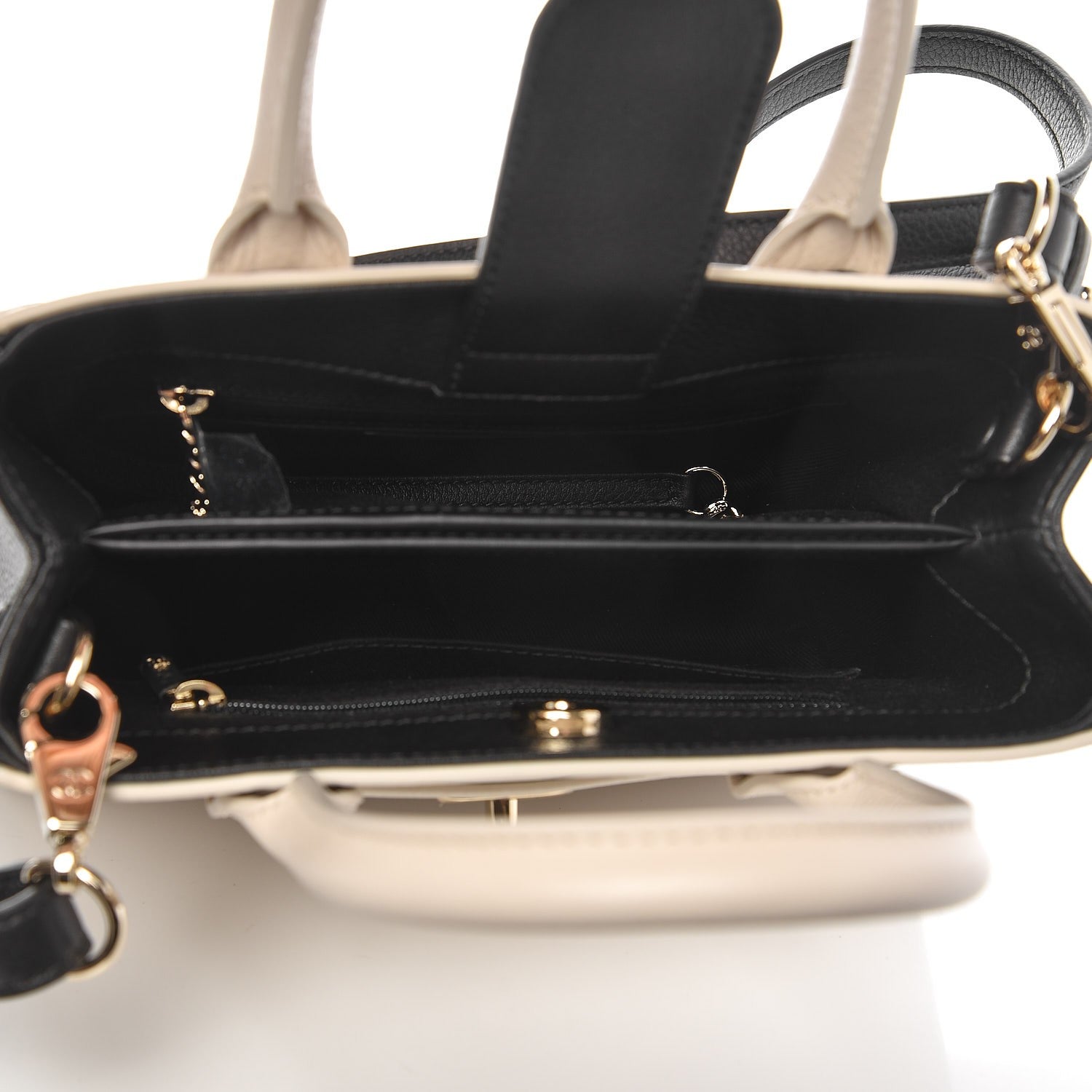 Chanel Grained Calfskin Mini Bi-Color Neo Executive Shopper Tote Beige Black 5 of 7