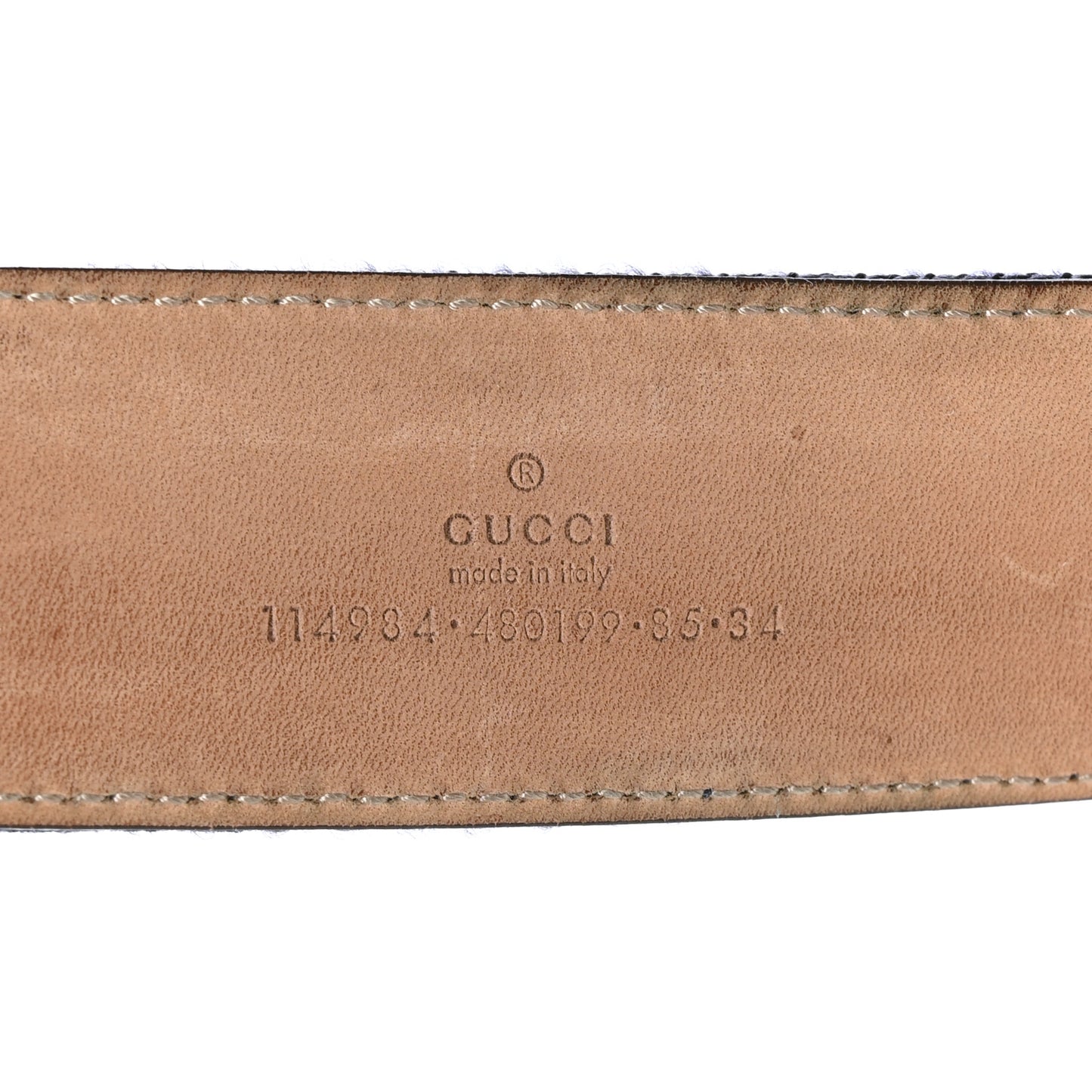 Calfskin Web Interlocking G Belt 85 34 Blue