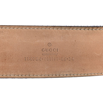 Gucci Calfskin Web Interlocking G Belt 85 34 Blue 3 of 8