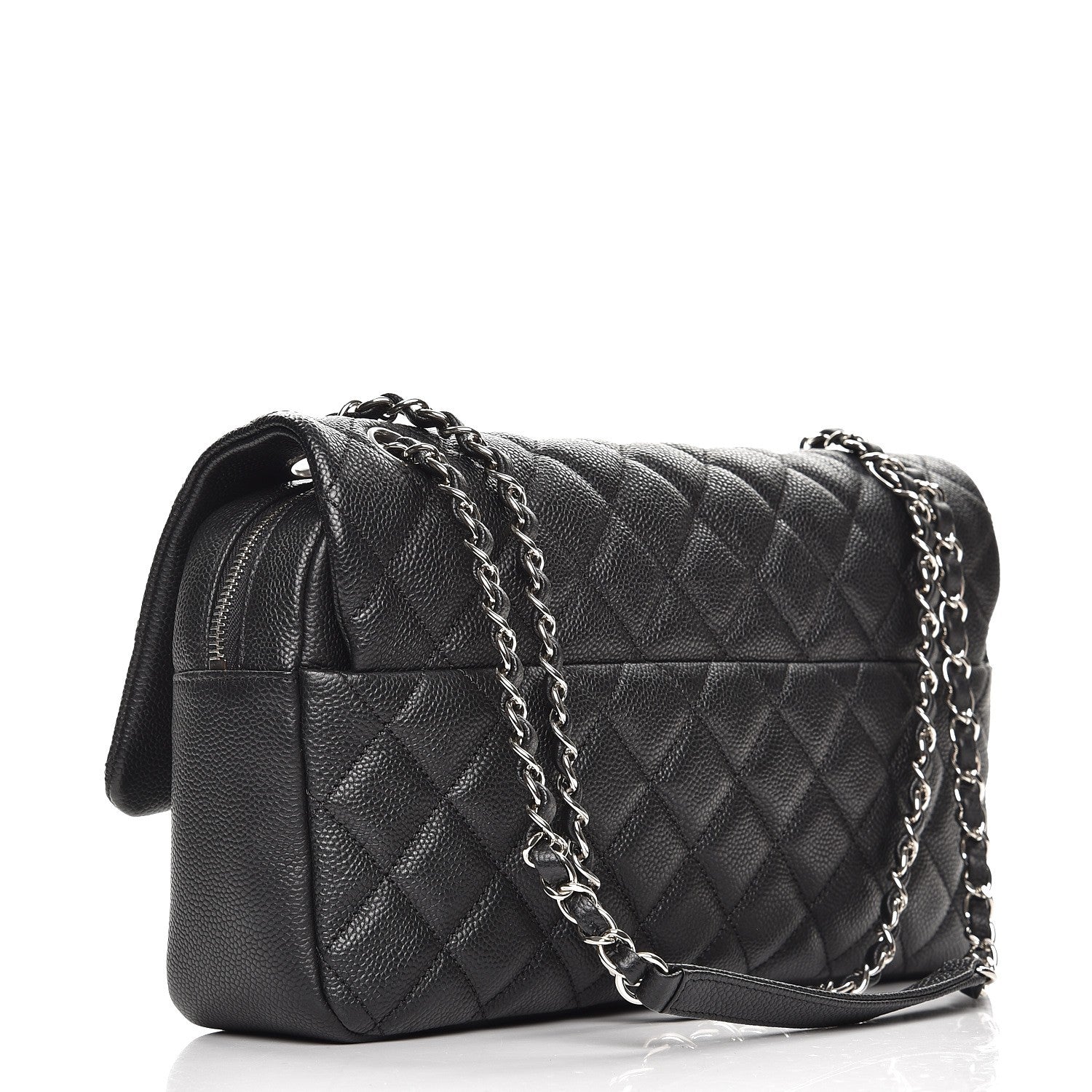 Chanel Caviar Quilted Jumbo Easy Flap Black 3 of 8