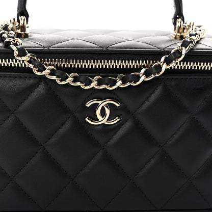 Chanel Lambskin Quilted Small Top Handle Vanity Case With Chain Black 8 of 11