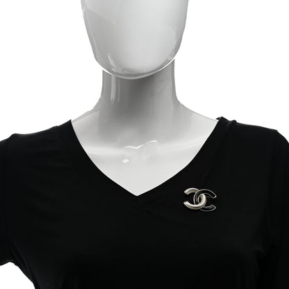 Chanel Enamel CC Brooch Black White 2 of 5