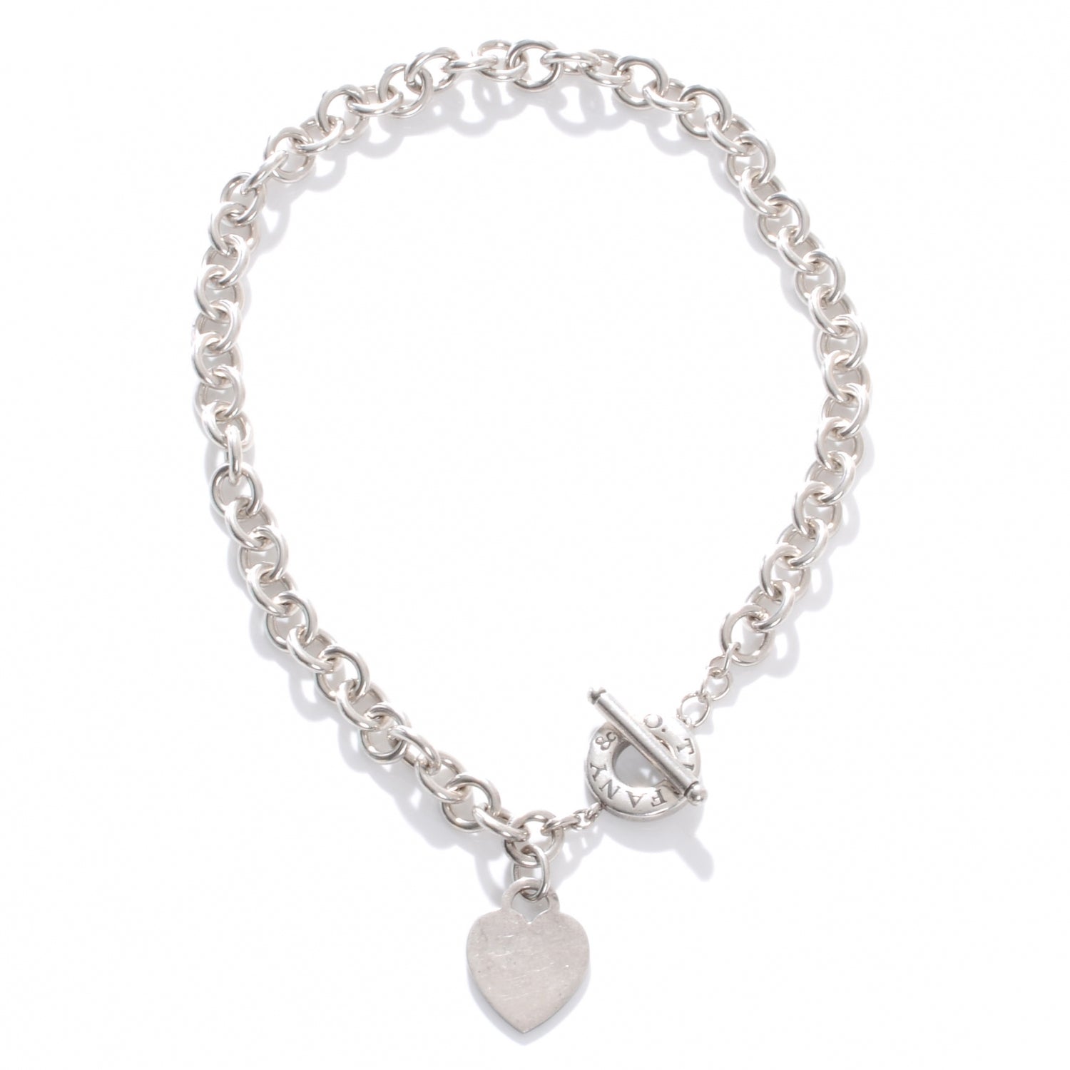 Tiffany Sterling Silver Heart Tag Toggle Necklace 1 of 5
