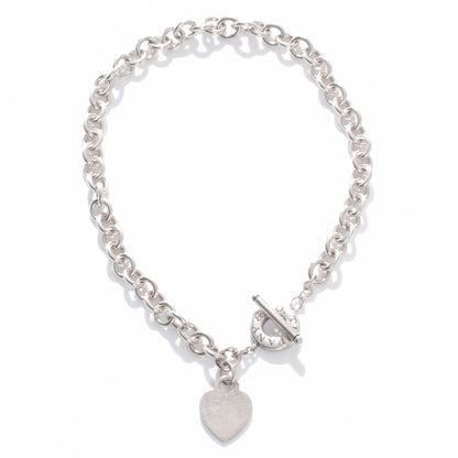 Tiffany Sterling Silver Heart Tag Toggle Necklace 1 of 5