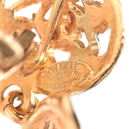Chanel CC Large Drop Clip On Earrings Gold 4 of 5