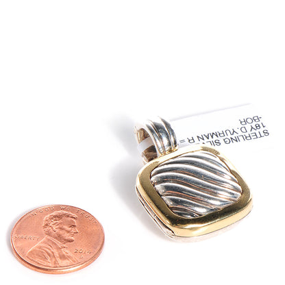 David Yurman Sterling Silver 18k Yellow Gold Sculpted Cable Locket 2 of 6
