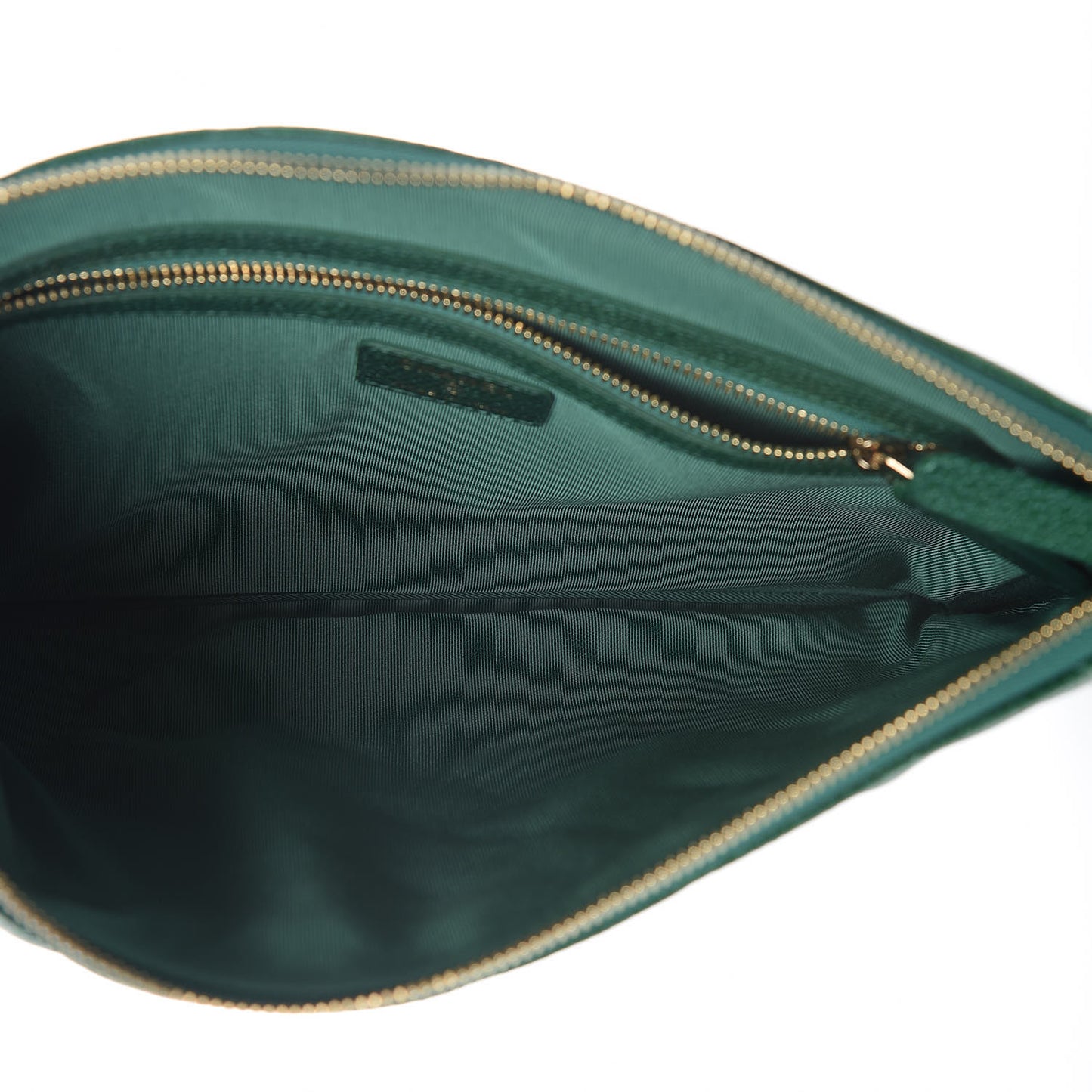 Metallic Caviar Quilted Medium Cosmetic Case Green