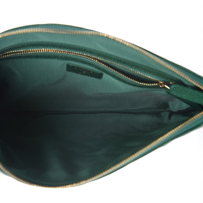 Chanel Metallic Caviar Quilted Medium Cosmetic Case Green 5 of 8