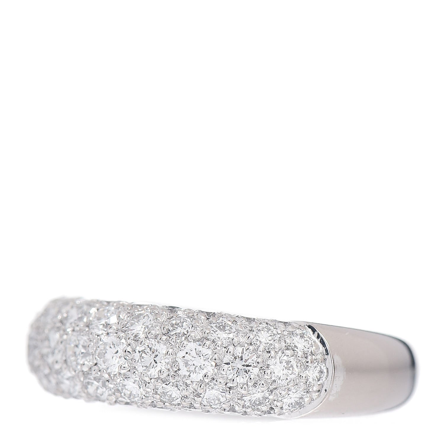 Cartier 18K White Gold Diamond Eternity Half Paved Band Ring 50 5.25 3 of 6