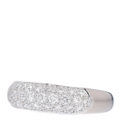 Cartier 18K White Gold Diamond Eternity Half Paved Band Ring 50 5.25 3 of 6