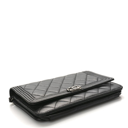 Chanel Lambskin Quilted Boy Wallet On Chain WOC Black 4 of 11