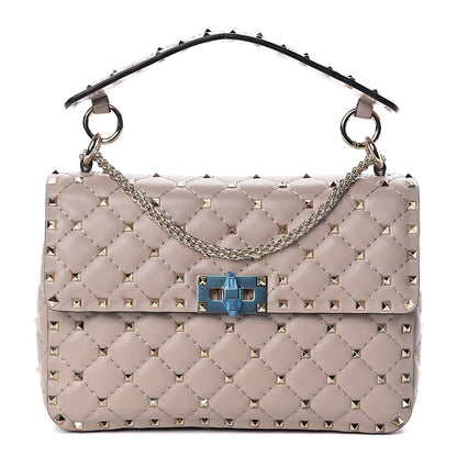 Valentino Garavani Lambskin Medium Rockstud Spike Shoulder Bag Poudre 1 of 9