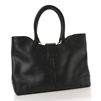Fendi Textured Calfskin Chameleon Shopper Tote Black 3 of 8