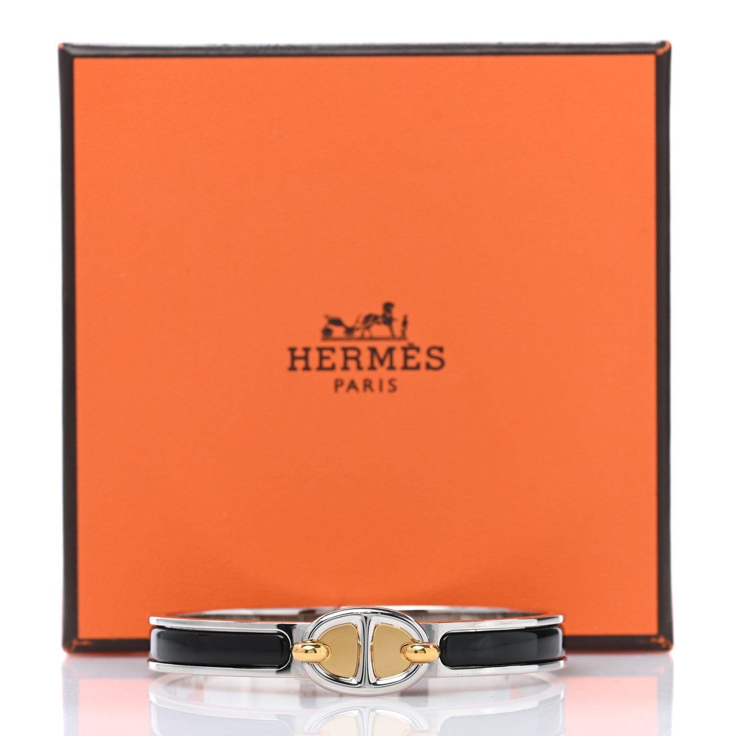 Hermes Enamel Mini Clic Chaine D'Ancre Farandole Bracelet GM Black 5 of 5