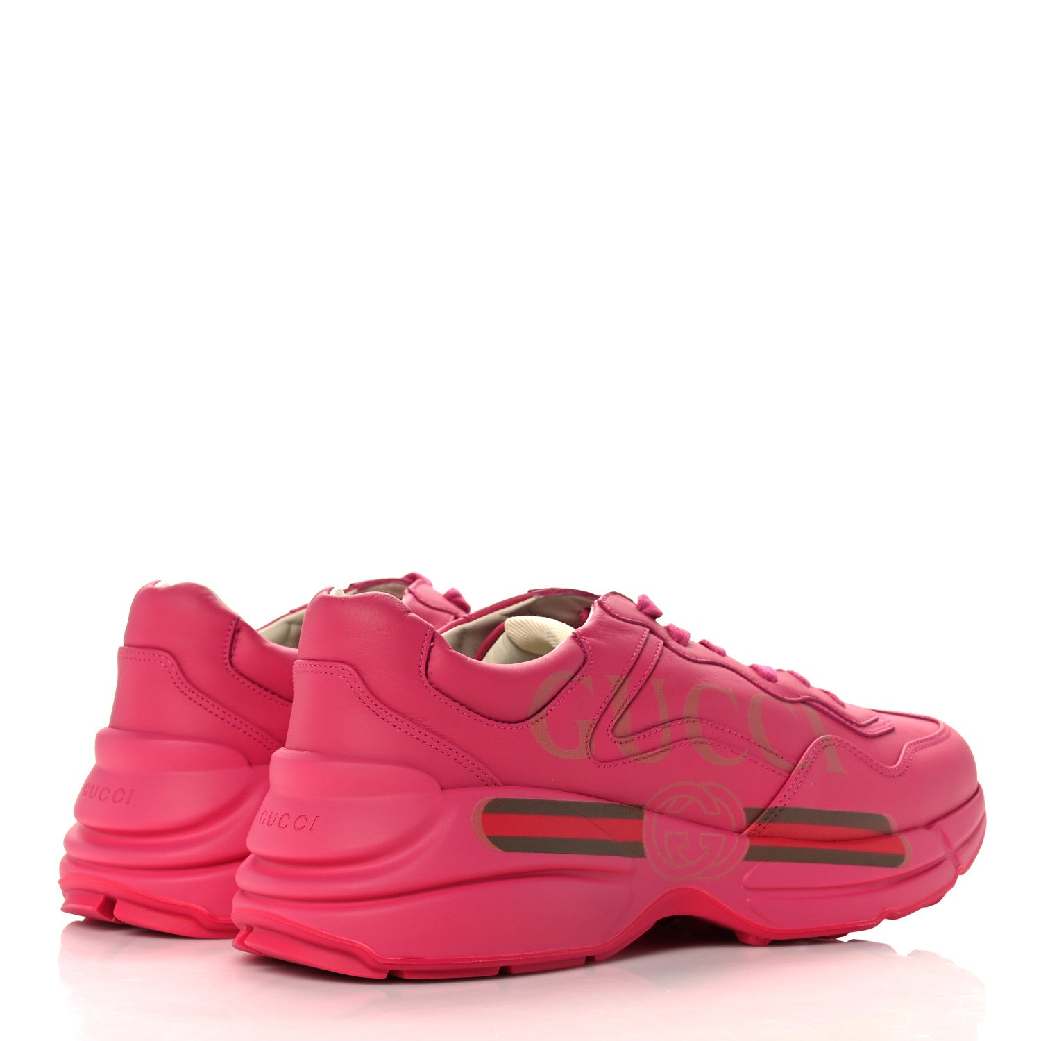 Gucci Calfskin Logo Mens Rhyton Sneakers 9 Box Pink 4 of 8
