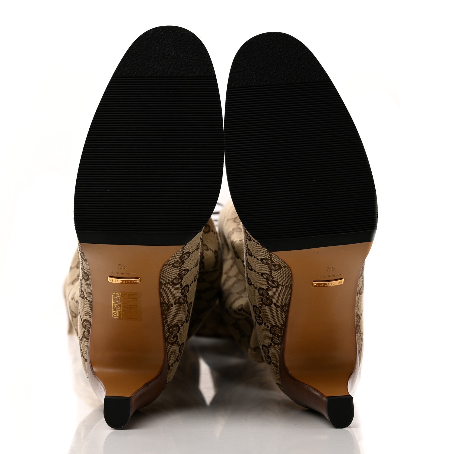 Gucci Monogram Over the Knee Boots 42 Beige Ebony 5 of 10