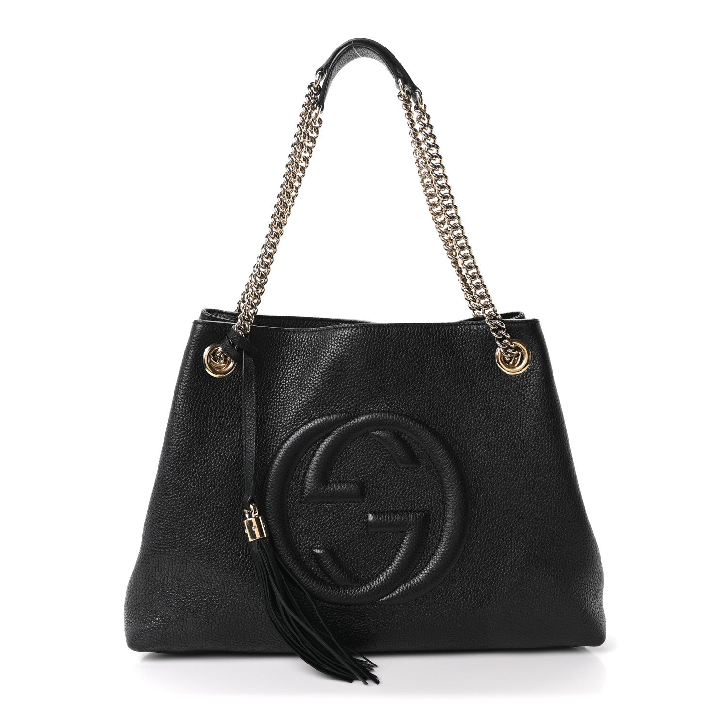 Gucci Pebbled Calfskin Medium Soho Chain Shoulder Bag Black 1 of 10