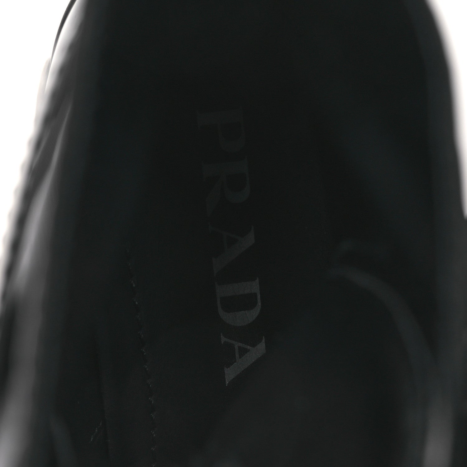 Prada Spazzolato Rois Nylon Metal Triangle Logo Monolith Pouch Pocket 55mm Boots 40.5 Black 9 of 12
