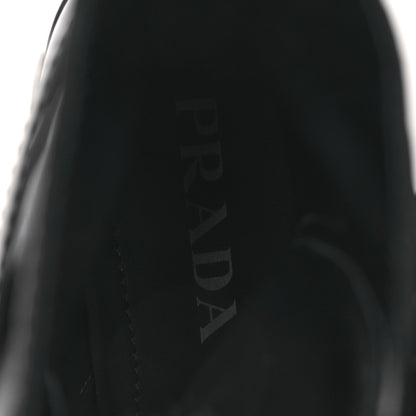 Prada Spazzolato Rois Nylon Metal Triangle Logo Monolith Pouch Pocket 55mm Boots 40.5 Black 9 of 12