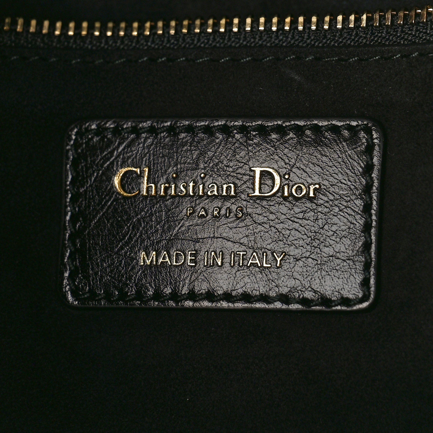 Grained Calfskin Cannage Large Supple Lady Dior Black