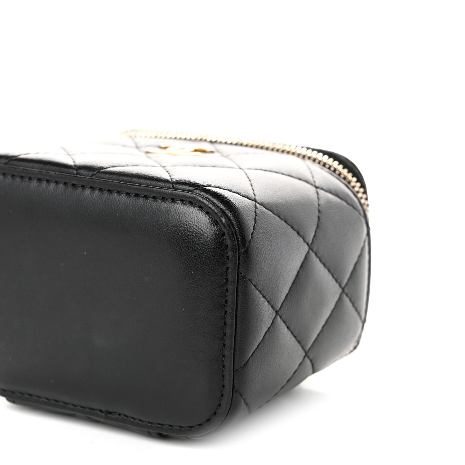 Chanel Lambskin Quilted Top Handle Mini Vanity Case With Chain Black 9 of 9