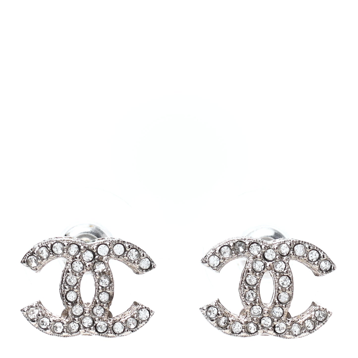 Crystal CC Earrings Silver
