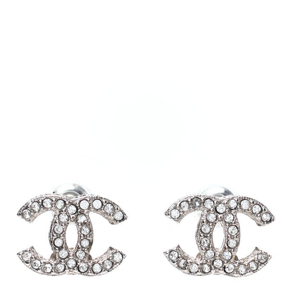Chanel Crystal CC Earrings Silver 1 of 4