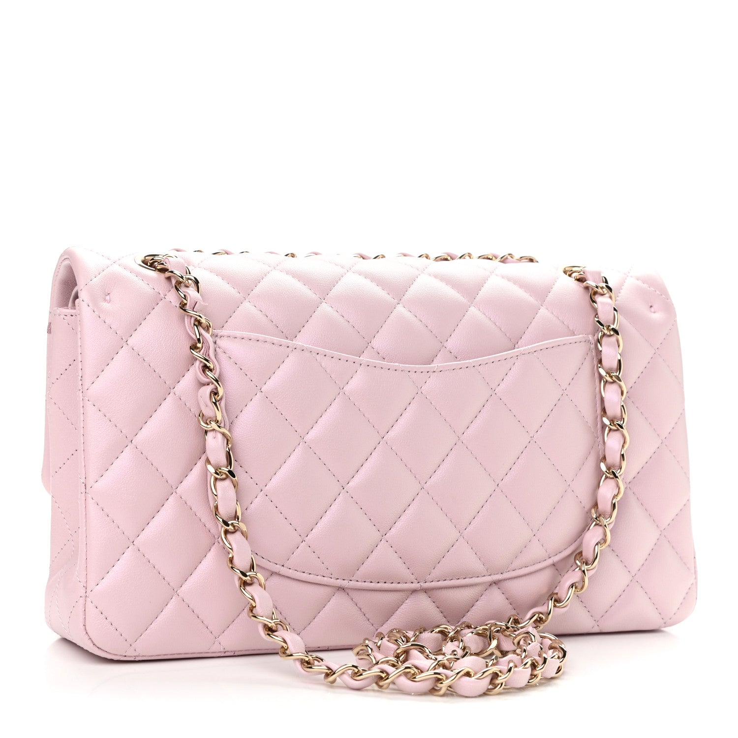 Chanel Iridescent Calfskin Quilted Medium Double Flap Light Pink 3 of 11