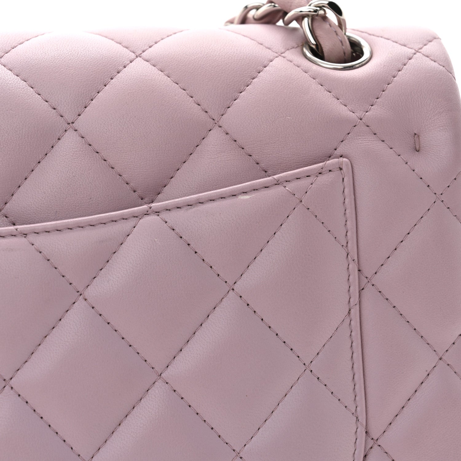 Chanel Lambskin Quilted Jumbo Double Flap Light Purple 11 of 15