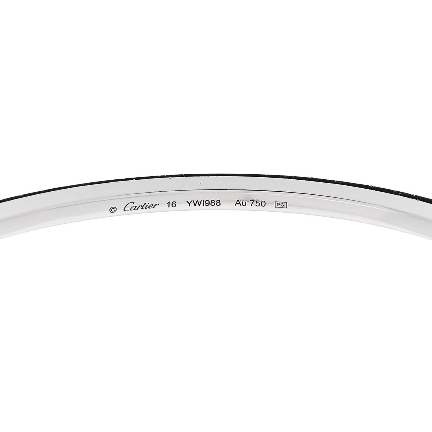 18K White Gold Diamond Etincelle de Cartier Bangle Bracelet 16