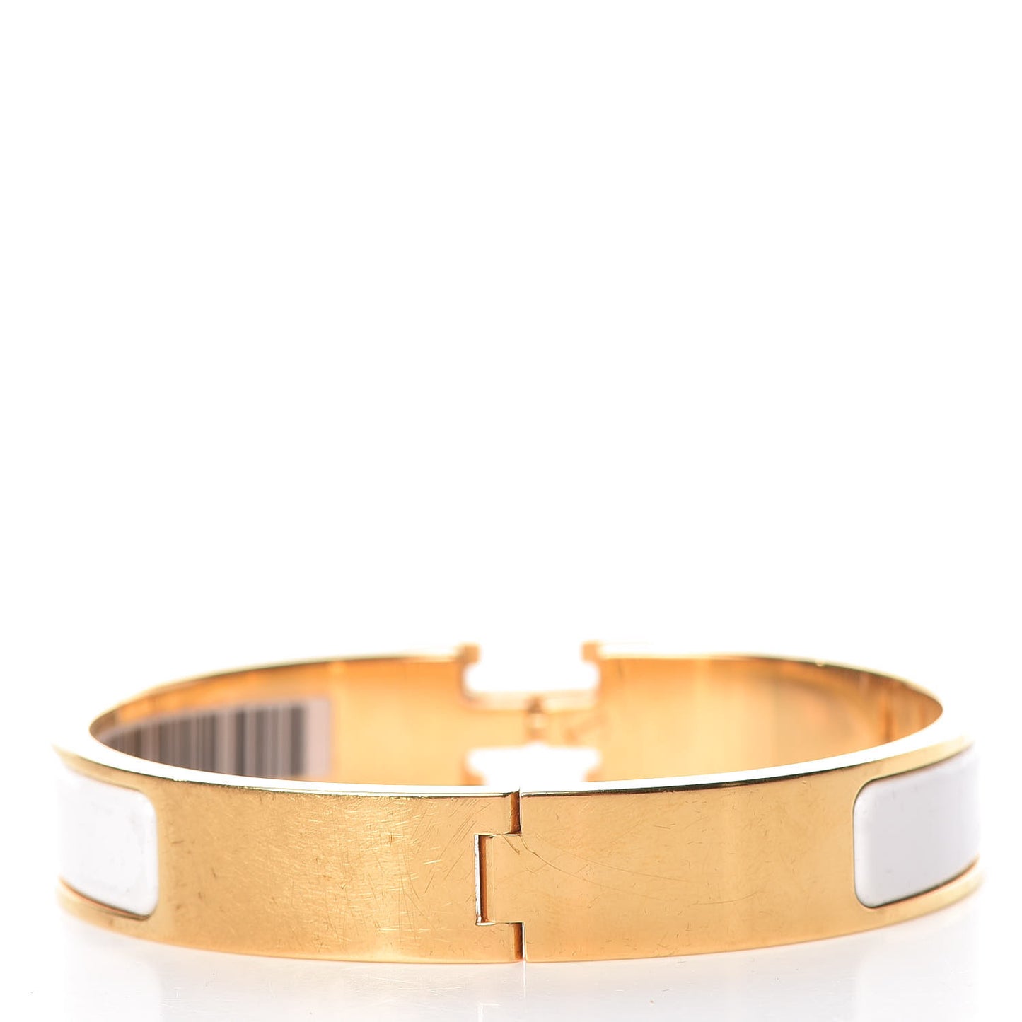 Enamel Narrow Clic Clac H Bracelet GM White