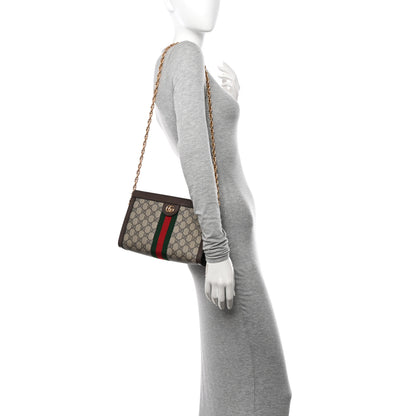 Gucci GG Supreme Monogram Web Small Ophidia Chain Shoulder Bag Brown 2 of 15