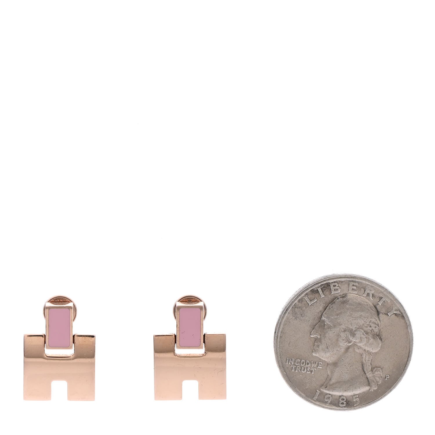 Hermes Rose Gold Lacquer Eileen Earrings Rose 2 of 6