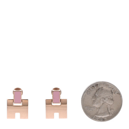 Hermes Rose Gold Lacquer Eileen Earrings Rose 2 of 6