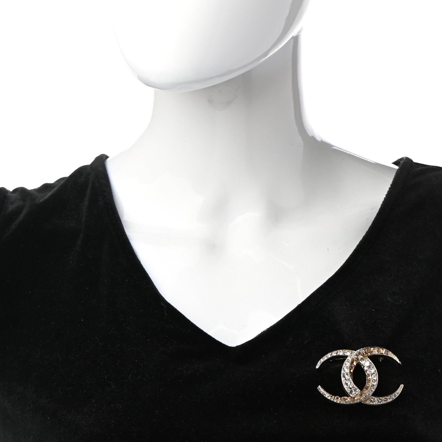 Chanel Baguette Crystal Dubai CC Brooch Gold 2 of 6