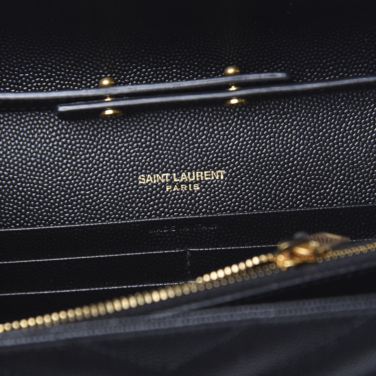 Grain De Poudre Matelasse Chevron Monogram Chain Wallet Black