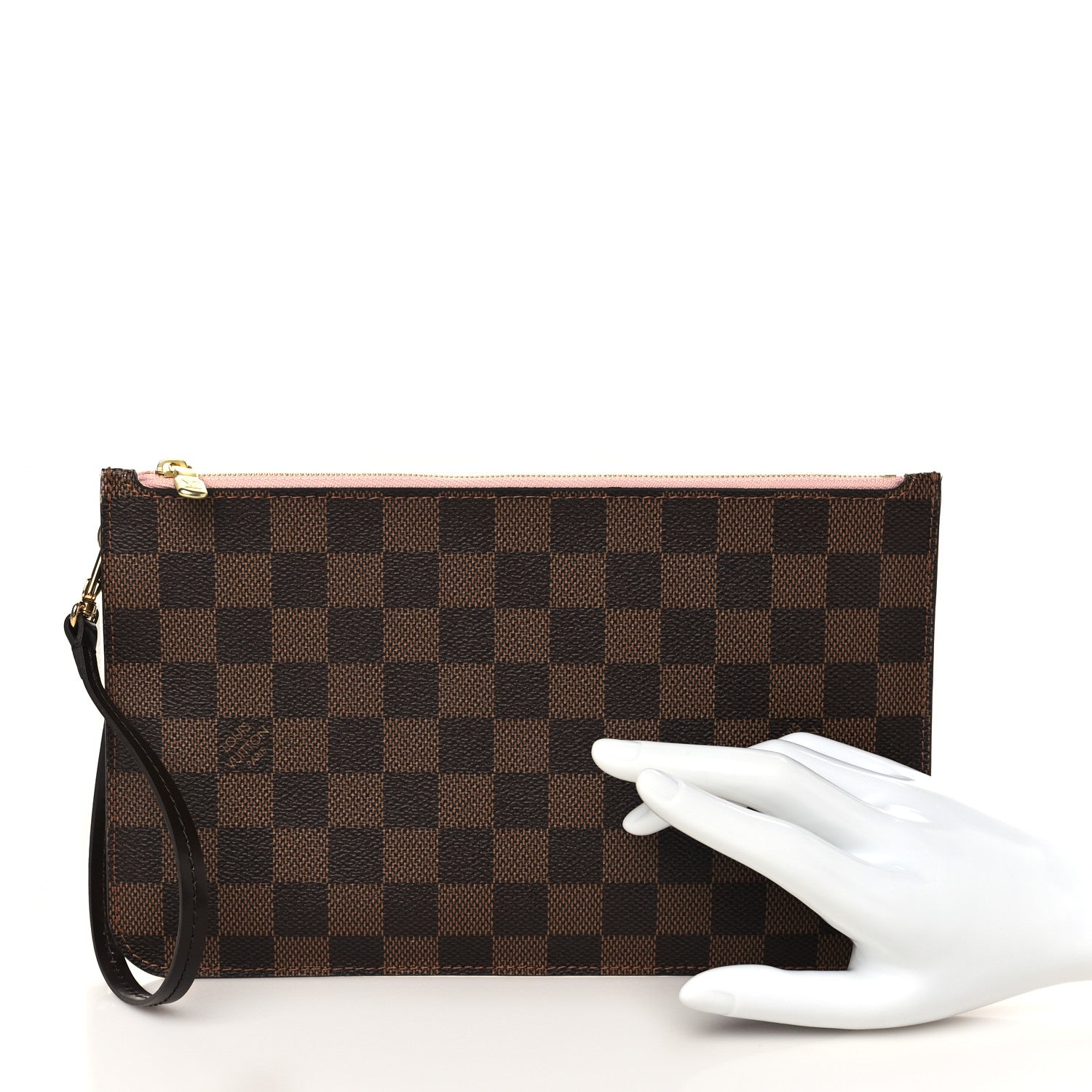 Louis Vuitton Damier Ebene Neverfull MM GM Pochette Rose Ballerine 2 of 6
