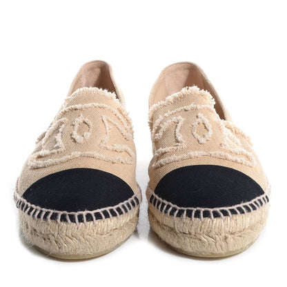 Chanel Toile CC Espadrilles Beige Black 39 2 of 6