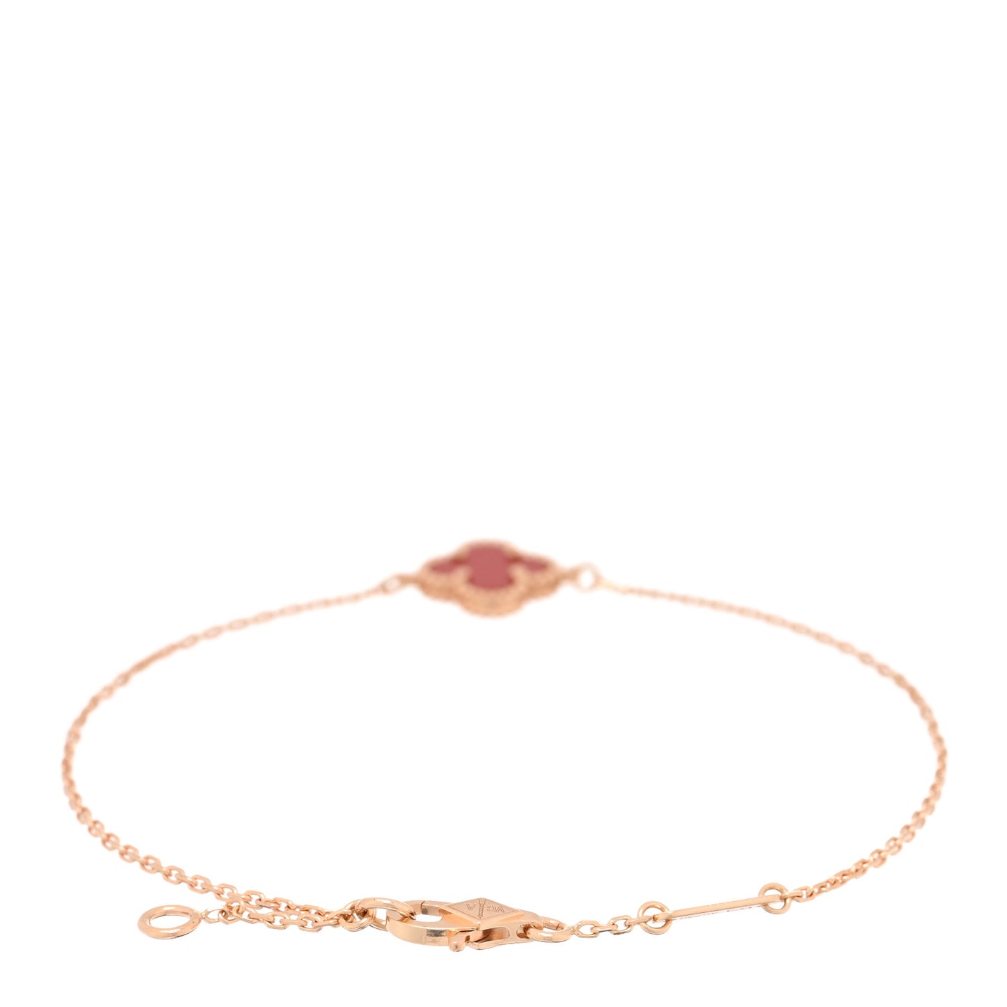 18K Rose Gold Carnelian Sweet Alhambra Bracelet