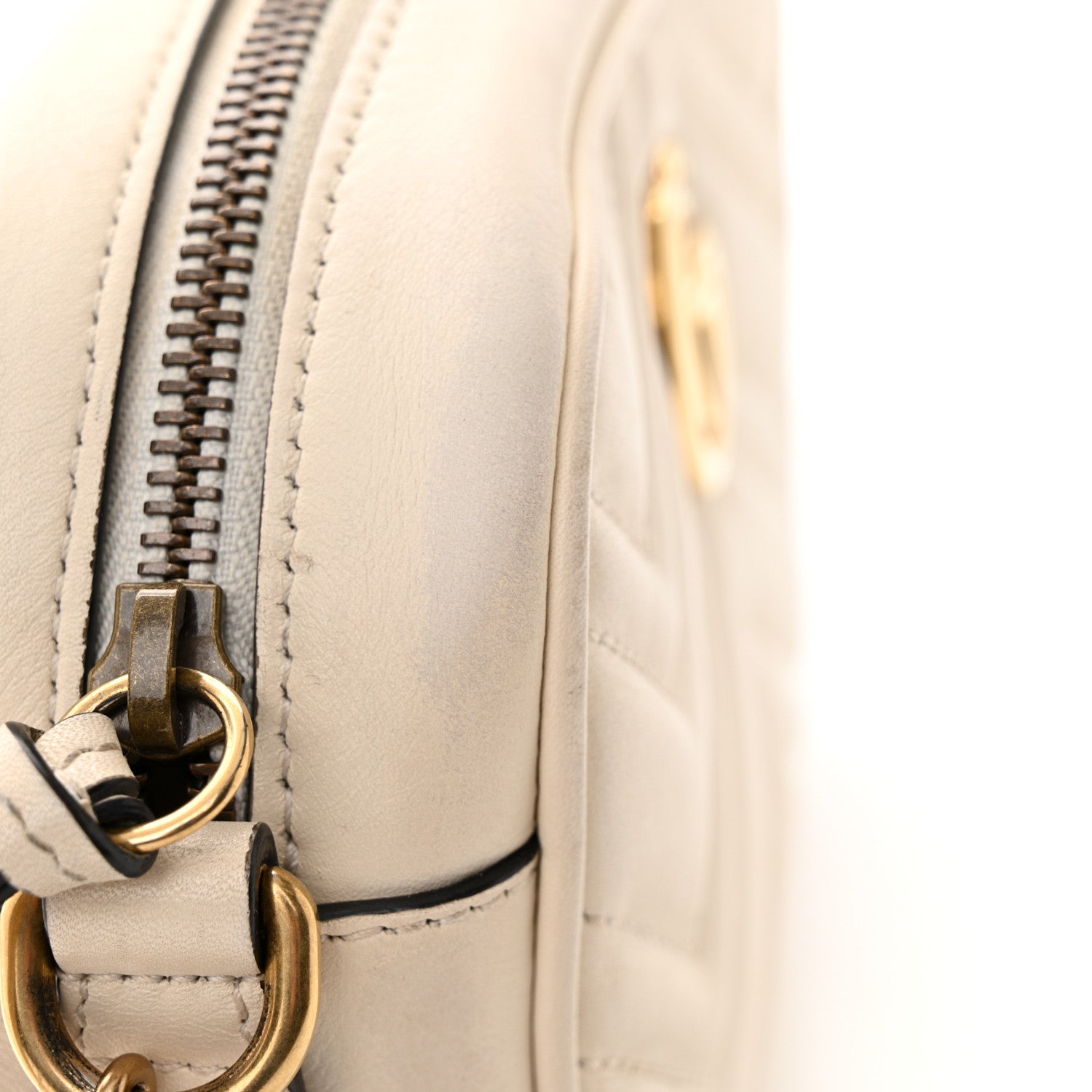 Gucci Calfskin Matelasse Mini GG Marmont Chain Shoulder Bag White 16 of 16