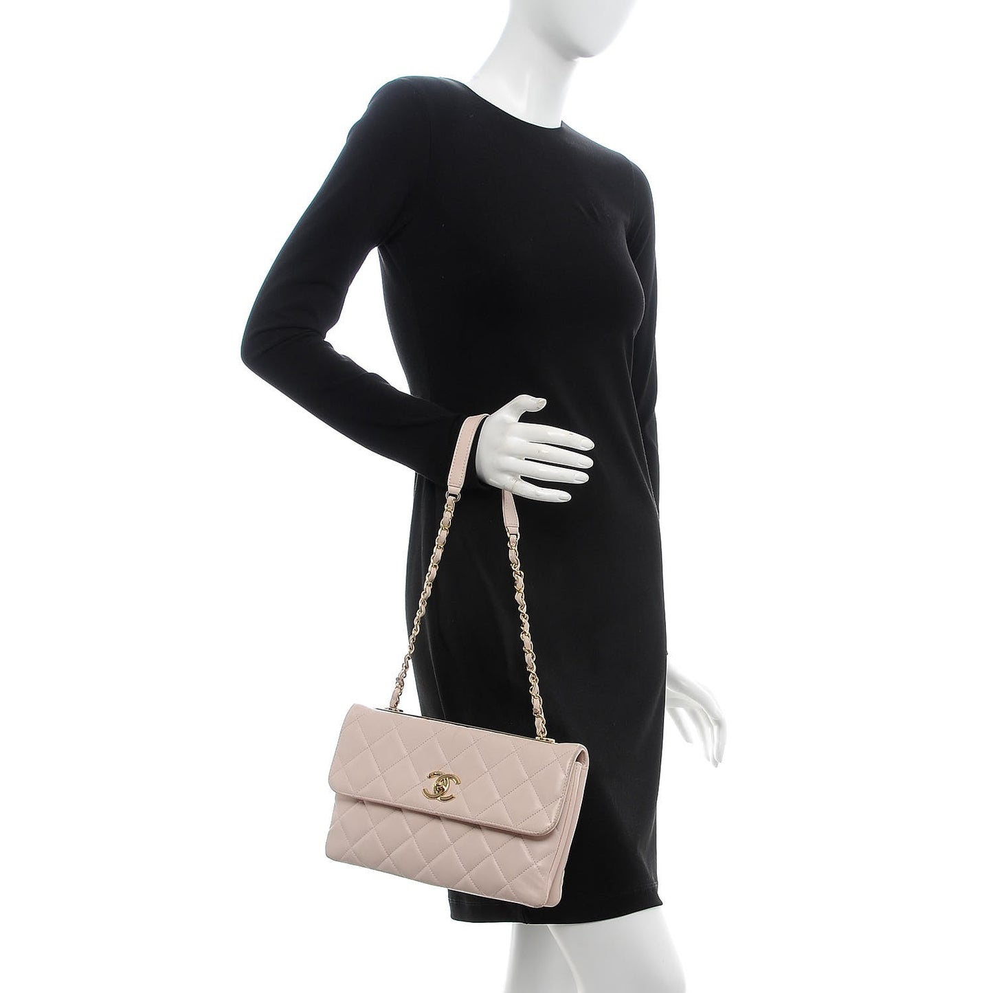 Lambskin Quilted Medium Trendy CC Flap Pink