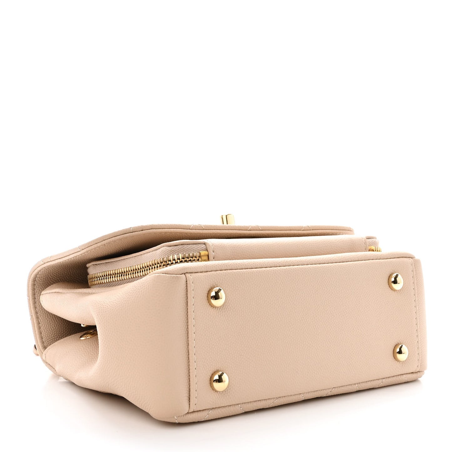 Caviar Quilted Small Business Affinity Flap Beige