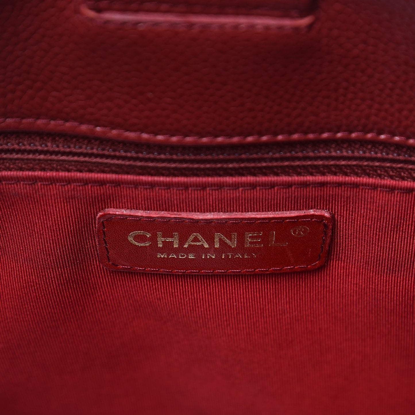 Caviar Quilted Petit Shopping Tote PST Dark Red