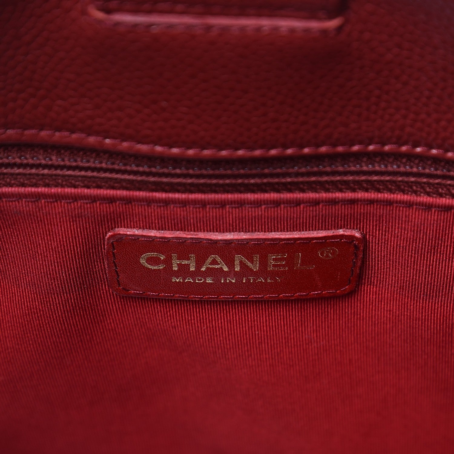 Chanel Caviar Quilted Petit Shopping Tote PST Dark Red 6 of 8
