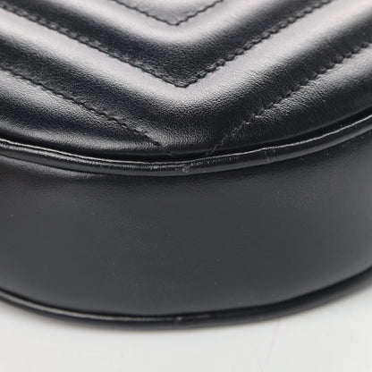 Saint Laurent Calfskin Matelasse Chevron Round Vinyle Camera Bag Black 5 of 5
