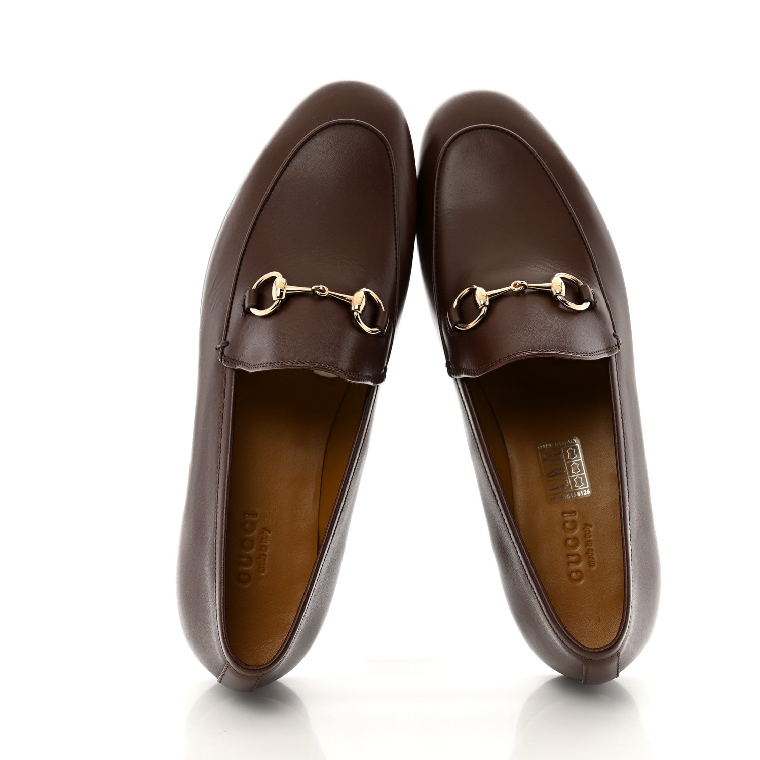 Gucci Calfskin Womens Jordaan Loafers 37.5 Sweet Chestnut 2 of 10