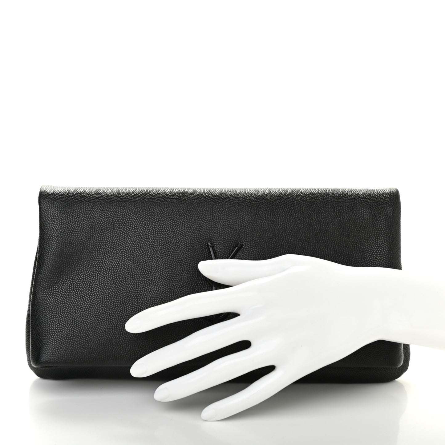 Grain De Poudre West Hollywood Monogram Fold Over Clutch Black