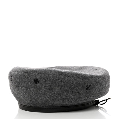 Hermes Cashmere Lambskin Saint-Honore Charms Beret 57 Charbon 4 of 8